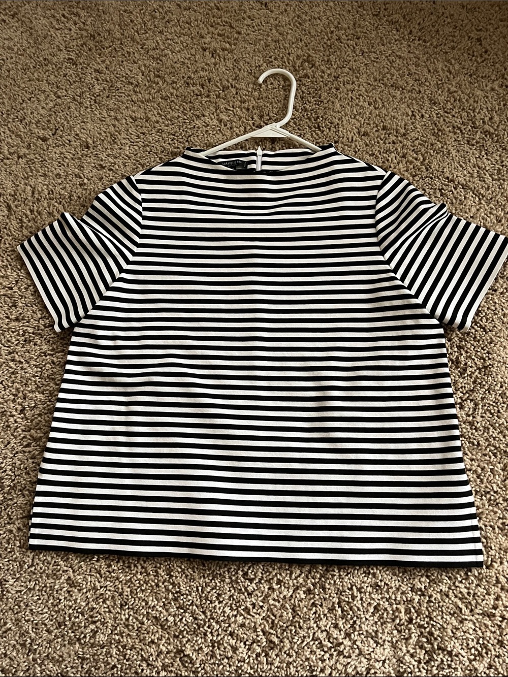 Lafayette 148 New York Black and White Striped Top